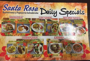 Santa Rosa menu