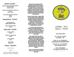 The Frisky Goat Coffeehouse menu