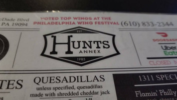Hunt's Annex Lounge menu