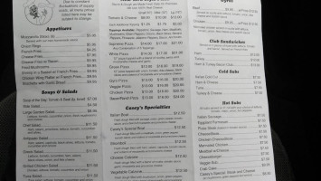 Casey's Pizza And Grill menu
