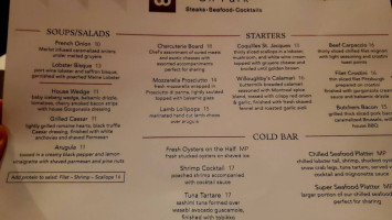 Willoughby's On Park menu