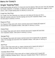 Caseys Carry Out Pizza menu