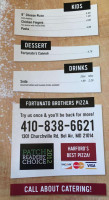 Fortunato Brothers Pizza menu