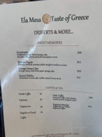 Ela Mesa Taste Of Greece menu