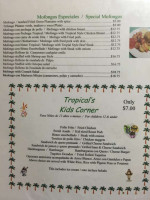Tropical Family menu