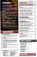 Raging Bull Steakhouse menu