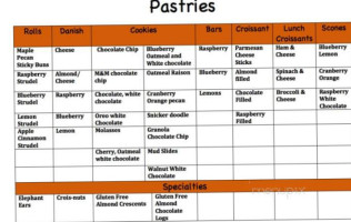 Bell Street Bakery menu