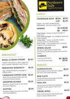 The Point Cafe menu