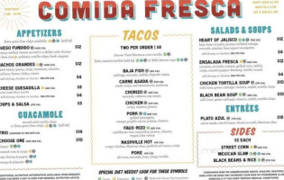 Comida Fresca menu