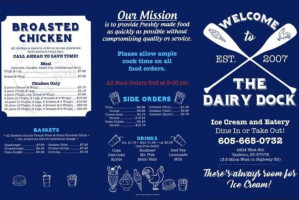 Dairy Dock menu