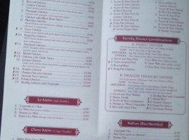 Dragon Treasure menu