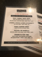 Fugazzis menu