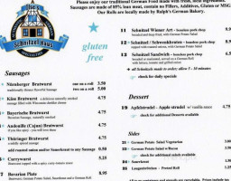 Ilse's Schnitzel Haus menu