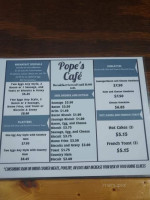 Pope's Cafe menu