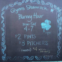 Glynns Shamrock Pub menu