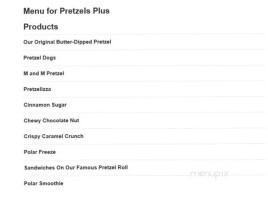 Pretzels Plus menu