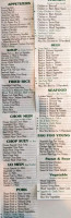 Chef Chen's menu