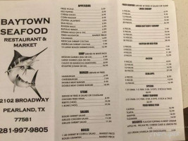 Baytown Seafood Marke menu