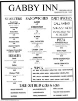 The Gabby Inn Llc menu