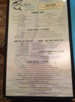 Wahoo Sushi menu