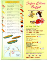 Super China Buffet menu