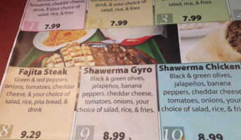 Shelby Gyros menu