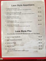 Pho Lao Laan Xang menu