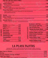 Playa Bonita menu