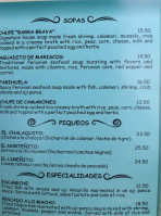 Barra Brava Cevicheria Urbana menu
