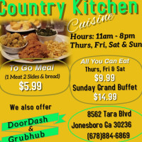 Country Kitchen Cuisine Buffet food