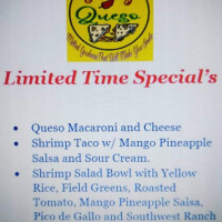 Just Say Queso menu