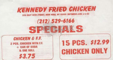 Kennedy Fried Chicken And Pizza- Halal menu