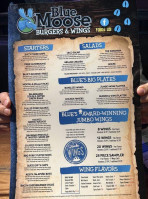 Blue Moose Burgers Wings menu