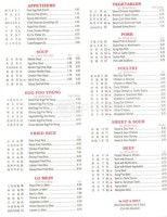 Golden Palace menu