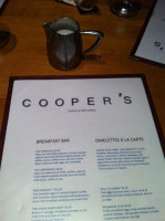 Cooper's menu