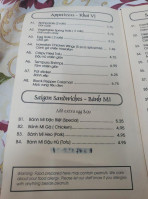 Saigon Pho And Grill menu