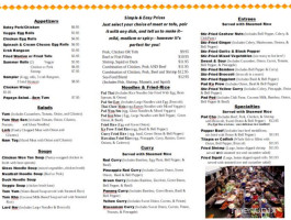 Yum! Yum! Thai Food And Drinks menu