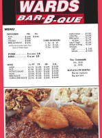 Ward's B-b-q No 1 menu