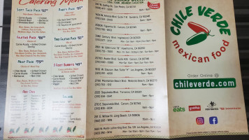 Chile Verde menu