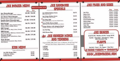 Jax Burgers Fries Shakes Old Town Pearland menu