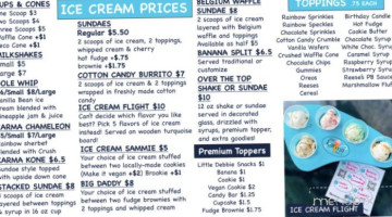 Good Karma Ice Cream Candy Shoppe menu
