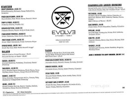 Evolve Kitchen Table menu