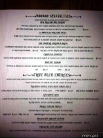 Bleu Voodoo Grill menu