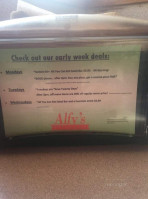 Alfy's Pizza menu