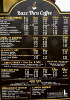 Buzz Thru Coffee menu