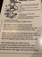 Fiddlers Green menu