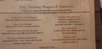 Hillbillies menu