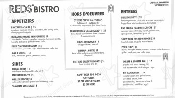 Reds' Bistro menu
