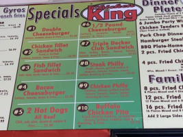 Chicken King menu