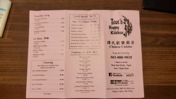 Tan's Happy Kitchen menu